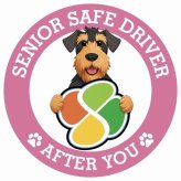 カーサイン 高齢者マーク SENIOR SAFE DRIVER エアデールテリア ステッカー シール 直径13cm 肉球 日本製 車