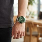 箱なし カシオ 腕時計 メンズ グリーン 緑 シルバー アナログ 50m防水 日付 カレンダー メタルベルト スポーティ おしゃれ ビジネス 仕事 海外モデル プレゼント ギフト CASIO 成人 卒業 入学
