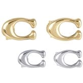 コーチ ピアス シグネチャー 女性 レディース ゴールド シルバー COACH 選べる2カラー 【369816GLD710 369816RHO030】 ジュエリー アクセサリー 【ラッピング無料 誕生日 お祝い プレゼント ギフト 贈り物】