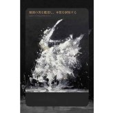 【手描き/受注生産】手描き 油絵 額入り アートパネル アートボード モダン 抽象画 60×80 大型 おしゃれ アートフレーム モノトーン 白黒 インテリア 壁掛け 玄関 リビング 絵画 yk1168