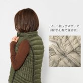 レディース ダウンベスト フード付き ダウン85% 軽量 ライトダウン ナイロン ベスト 収納袋付き 軽い 暖かい アウター グログラン 使い プレゼント ギフト 5F (08000245-cc-1r)