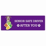 カーサイン 高齢者マーク SENIOR SAFE DRIVER ディアハウンド ステッカー シール 長方形 20x6.7cm 肉球 日本製 車