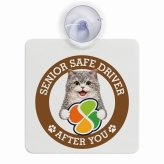 カーサイン 高齢者マーク SENIOR SAFE DRIVER セルカークレックス 車内用 吸盤タイプ 収れん火災防止タイプ 肉球 日本製 車 ステッカー