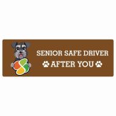 カーサイン 高齢者マーク SENIOR SAFE DRIVER ミニチュアシュナウザー ステッカー シール 長方形 15x5cm 肉球 日本製 車