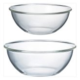 ハリオ 耐熱ガラス製浅型ボウル 2個セット ガラスボウル キッチン用品 調理器具 製菓器具【北海道・沖縄県・離島 配送不可】