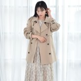 トレンチコート TCギャバジンレディース スプリングコート ハーフオーバートレンチ ハーフコート オフィス 通勤 春トレンチ コート カジュアル (lc3272)