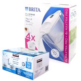 BRITA ( ブリタ )　浄水器　ポット型　アルーナ2.4L　カートリッジ4個付き　※選べる5タイプ: セット品や単品を表示