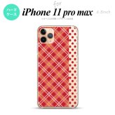 iPhone11ProMax iPhone11pro max スマホケース ハードケース タータン ドット 赤 メンズ レディース nk-i11pm-1531