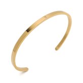 ステンレス 幅3mm 平打ちバングル シンプル 4カラー ブレスレット レディース メンズ 細身 オープン カフ ミニマル ユニセックス アクセサリー 重ね付け カジュアル きれいめ モード おしゃれ デイリー 金属アレルギー対応