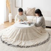 こたつ布団 コタツ布団 炬燵布団 円形 丸型 フリル付き リバーシブル 毛布 こたつ掛け布団 薄掛け 軽量 丸い 丸洗い 洗濯可 洗える 上掛け リビング ダイニング 一人暮らし 省スペース コンパクト 新生活