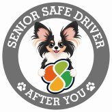 カーサイン 高齢者マーク SENIOR SAFE DRIVER パピヨン ステッカー シール 直径13cm 肉球 日本製 車