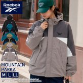 【予約】Reebok リーボック マウンテンパーカー レディース 長袖 アウター ブルゾン スタンド フルジップ フーディ 中綿 キルト 軽量 防風 あたたかい ロゴ 刺繍  ブランド 大きいサイズ ゆったり ユニセックス 春 秋 冬 M L LL 黒 紺 2026fw karlas