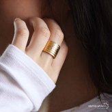 ステンレス 幾何学模様リング ごつめ メタルリング オープンリング ワイドリング ゴールド シルバー 指輪 太め 大きめ 存在感 お洒落 個性的 プチプラ 柄 レディース 女性 金属アレルギー対応