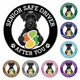 カーサイン 高齢者マーク SENIOR SAFE DRIVER ジャイアントシュナウザー マグネット 強力 直径13cm 肉球 日本製 車 ステッカー