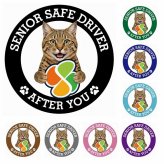 カーサイン 高齢者マーク SENIOR SAFE DRIVER ピクシーボブ ステッカー シール 直径13cm 肉球 日本製 車
