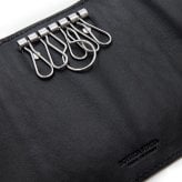 ボッテガヴェネタ キーケース 6連 BOTTEGA VENETA 284137 V3UN1 8803 イントレチャート ブラック 黒 メンズ レディース ラムレザー 羊革 キーフック5本 キーリング付き スナップボタン 鍵入れ ギフト