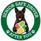 カーサイン 高齢者マーク SENIOR SAFE DRIVER 甲斐犬 マグネット 強力 直径13cm 肉球 日本製 車 ステッカー
