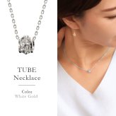 ゴールド ネックレス ハワイアンジュエリー ネックレス ホワイトゴールド バレル 樽 プルメリア 透かし模様 14K K14ホワイトゴールド 14k k14カットあずきチェーン太1.4mm ギフトラッピング可能 彼女 妻 女性 レディース プレゼント ハロウィン 【品番：CG-GP105W-CH1020】