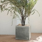 植木鉢 おしゃれ 大型 幅45cm 高さ45cm 鉢カバー KONTON コントン コンカー キューブ 四角 正方形 スクエア ファイバーセメント セメント 屋外 ガーデン 高級 北欧 モダン ナチュラル 観葉植物用 シンボルツリー サボテン 多肉植物 特大 玄関 プランター グレー