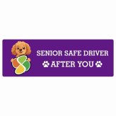 カーサイン 高齢者マーク SENIOR SAFE DRIVER ダップー ステッカー シール 長方形 20x6.7cm 肉球 日本製 車