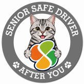 カーサイン 高齢者マーク SENIOR SAFE DRIVER アメリカンショートヘア マグネット 強力 直径13cm 肉球 日本製 車 ステッカー