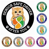 カーサイン 高齢者マーク SENIOR SAFE DRIVER マンチカン ステッカー シール 直径13cm 肉球 日本製 車