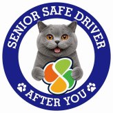 カーサイン 高齢者マーク SENIOR SAFE DRIVER ブリティッシュショートヘア ステッカー シール 直径13cm 肉球 日本製 車