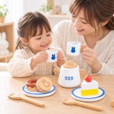 【誕生日祝い 名入れ】ミッフィー ティーセット【メッセージカード無料】名入れ 名前入り ミッフィー mifffy 木のおもちゃ 知育玩具 積み木 音遊び 新生児 ギフト １歳 ２歳 クリスマス おままごと キッチン ごっこ遊び プレゼント プレゼント ギフト 贈り物