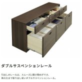 国産 3列サイドボード W1600 D400 H650 家具 書庫 収納家具 木製家具 オフィス家具 書斎 社長室 役員室 大川家具 日本製 無垢材 化粧板 鍵付き 仕切り板付き 3列 ダブルサスペンションレール 幅 160cm 奥行 新生活