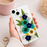 【ほぼ全機種対応スマホケース❁】押し花スマホケース NO.518（ブルー）（着日指定不可） 押し花＆レジン iPhone/Xperia/AQUOS/Galaxy他