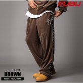  FUBU フブ ベロア イージーパンツ メンズ スポーティ ボトム ストリート ワイド ヒップホップ ダンス オーバーサイズ ビッグシルエット 秋冬 黒 M L XL XXL 大きいサイズ レディース fam-62508 2026FW karlas