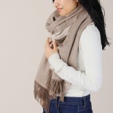 Filomo ストール 大判 レディース カシミヤ アルパカ バイカラー 抗菌 【名入れ刺繍可能】 無地 やわらか 厚い 暖かい 大きいサイズ 秋 冬 マフラー 内モンゴル産 ラッピング ギフト プレゼント 7F (02000256r)