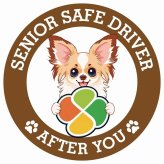 カーサイン 高齢者マーク SENIOR SAFE DRIVER パピチワ ステッカー シール 直径13cm 肉球 日本製 車