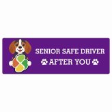 カーサイン 高齢者マーク SENIOR SAFE DRIVER ビーグル ステッカー シール 長方形 20x6.7cm 肉球 日本製 車