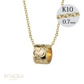 ゴールド ネックレス ハワイアンジュエリー ネックレス チューブ イエローゴールド ネックレス スクロールチューブ Sサイズ 14K K14 K10 10Kあずきチェーン太0.7mm ギフトラッピング可能 BY THE SEA バイザシー メンズ レディース プレゼント ハロウィン 【品番：CG-GP127】
