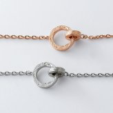 ハワイアンジュエリー ペアブレスレット つけっぱなし ステンレス 金属アレルギー ブランド 大人 シンプル インフィニティ サークル 2連リング インターロッキング サージカルステンレス 2本セット クリスマス 記念日 プレゼント テラグラティア Terra-gratia PairBracelet【lstb019pair】