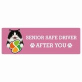 カーサイン 高齢者マーク SENIOR SAFE DRIVER キムリック ステッカー シール 長方形 15x5cm 肉球 日本製 車