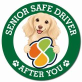 カーサイン 高齢者マーク SENIOR SAFE DRIVER カニンヘンダックスフンド マグネット 強力 直径13cm 肉球 日本製 車 ステッカー