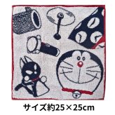 ドラえもん タオルハンカチ 25cm×25cm 5枚セット 綿100% 中国製 ワンポイント刺繍 どこでもドア 洗い替え通勤 通学 キャラクター雑貨 実用品ギフト