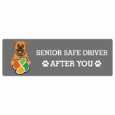 カーサイン 高齢者マーク SENIOR SAFE DRIVER 土佐犬 ステッカー シール 長方形 15x5cm 肉球 日本製 車