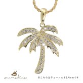 ハワイアンジュエリー シルバー ネックレス ヤシの木 シルバー925 ギフトラッピング可能 長さ選べる ジルコニア イエローコーティング aumakua メンズ レディース 誕生日 プレゼント ハロウィン 【品番：cg-461-11-02】