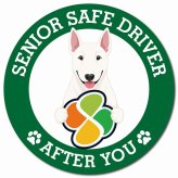 カーサイン 高齢者マーク SENIOR SAFE DRIVER ブルテリア マグネット 強力 直径13cm 肉球 日本製 車 ステッカー
