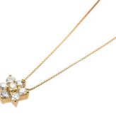 ダイヤモンド ネックレス 0.3ct K18 イエローゴールド フラワーモチーフ ペンダント レディース 18金 ダイヤ 鑑別カード付き 花型 ジュエリー アクセサリー