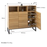 北欧風リビングキャビネット幅90cm 収納棚 チェスト マルチ リビングボード サイドボード 脚付き 大容量 引き出し 扉 コンパクト ナチュラル 木目調 PCテスク ブラウン ホワイト 家具インテリア