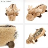  Cute アニマルペンケース どうぶつ ぬいぐるみ ヘラジカ シカ トナカイ ペンケース 動物 筆箱 定形外　送料無料 ポーチ アニマル フィギュアポーチ