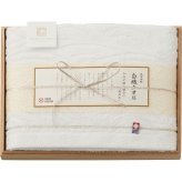 ノーブランド 今治謹製 白織タオル バスタオル [26-0105-040] SR23030 ｜ 木箱入 綿100% 60×110cm ｜ 贈りもの ギフト 日常使い | 日本製 純白 ｜