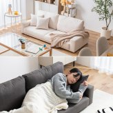 2.5人掛けローソファ 幅166cm×奥行71cm×高さ59cm(座面高:19cm) シンプル ポリエステル ウレタンフォーム Sバネ 組立品 自然と体を預けてリラックスした時間を過ごせます 小さなお子様やペットのいるご家庭にも です アイボリー 新生活