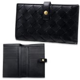 ボッテガヴェネタ BOTTEGA VENETA 二つ折り財布 イントレチャート メンズ レディース ブラック 黒 小銭入れ付き ファスナー小銭入れ カード入れ10個 ラムレザー 本革 609070 V3UH2 8425 縦長
