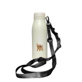 ヨークシャーテリア ショルダー ストラップ ステンレスボトル 500ml 保温 保冷 ステンレス 真空 断熱 二重構造 水筒 マイボトル カラビナ ベルト オリジナル ヨーキー 犬 ペット