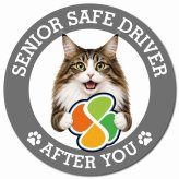 カーサイン 高齢者マーク SENIOR SAFE DRIVER ノルウェージャンフォレストキャット マグネット 強力 直径13cm 肉球 日本製 車 ステッカー